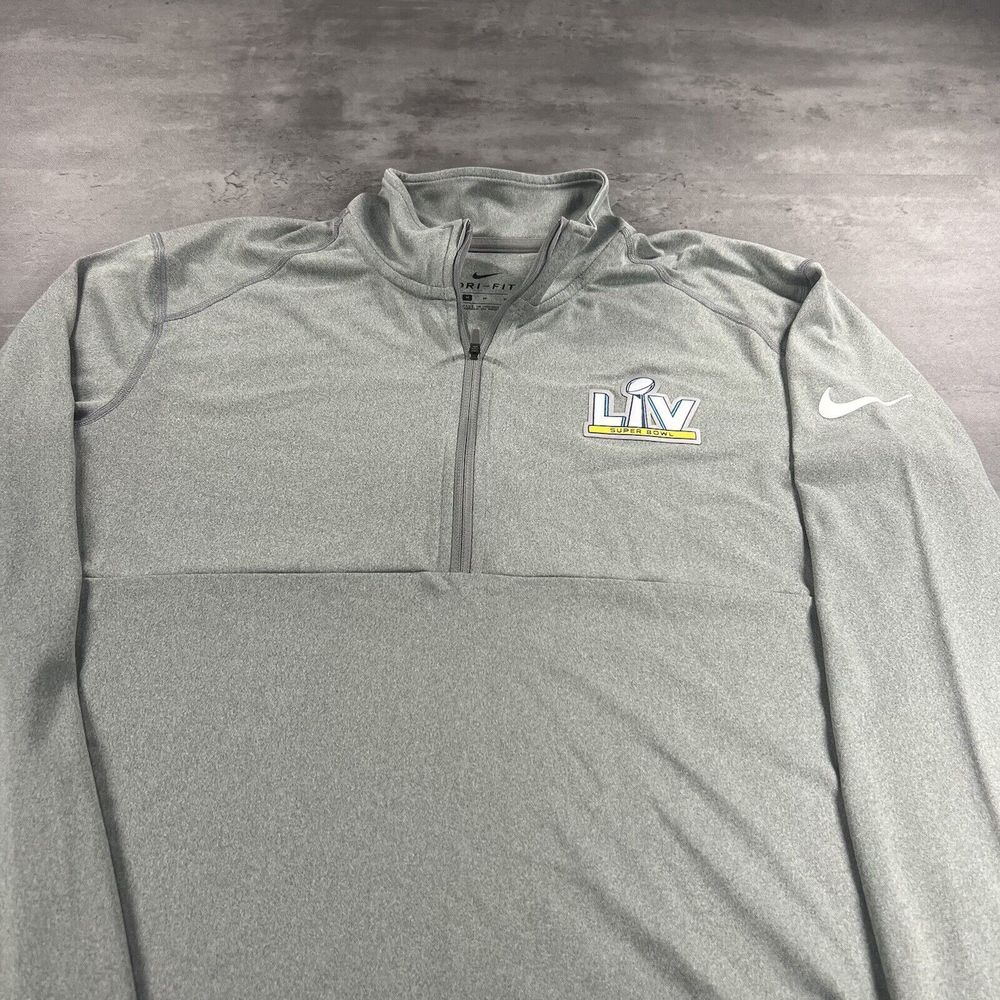 Nike NFL Super Bowl Jacket Women M Gray‎ Element Performance Half-Zip N025 Gym